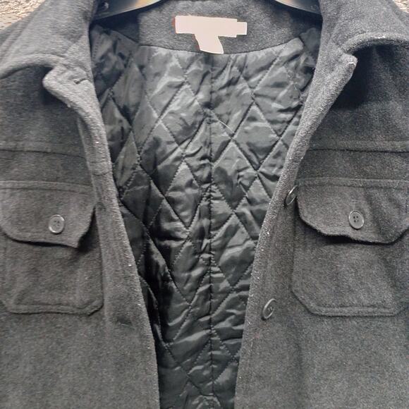 J Crew Women Classic Wool Blend Pea Coat Button Up Flap Pockets - Picture 4 of 8